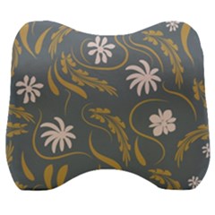 Folk Flowers Pattern  Velour Head Support Cushion by Eskimos