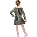 Leatherette Snake 2 Kids  Long Sleeve Velvet Dress View2