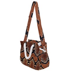 Leatherette Snake 3 Rope Handles Shoulder Strap Bag by skindeep