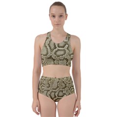 Leatherette Snake 4 Racer Back Bikini Set by skindeep