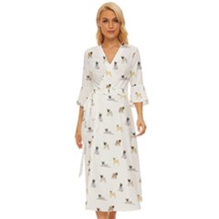 Funny Pugs Midsummer Wrap Dress by SychEva