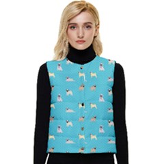 Funny Pugs Women s Short Button Up Puffer Vest by SychEva