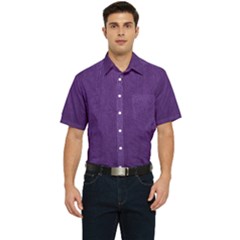 Leather Smooth 18-purple Men s Short Sleeve Pocket Shirt  by skindeep