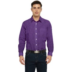 Leather Smooth 18-purple Men s Long Sleeve Pocket Shirt  by skindeep