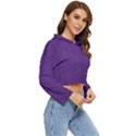 Leather Smooth 18-purple Women s Lightweight Cropped Hoodie View3