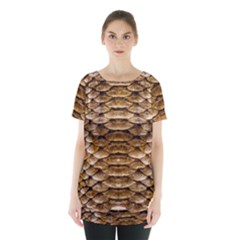 Reptile Skin Pattern 11 Skirt Hem Sports Top by skindeep