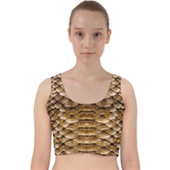 Reptile Skin Pattern 11 Velvet Racer Back Crop Top by skindeep