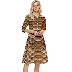 Reptile Skin Pattern 11 Classy Knee Length Dress by skindeep