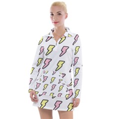 Pattern Cute Flash Design Women s Long Sleeve Casual Dress by brightlightarts