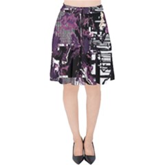 Pressure Points Velvet High Waist Skirt by MRNStudios