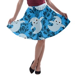 Halloween Ghosts A-line Skater Skirt by NerdySparkleGoth