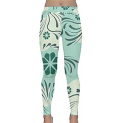 Folk Flowers Pattern  Classic Yoga Leggings by Eskimos