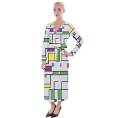 Colorful Rectangles Velvet Maxi Wrap Dress by LalyLauraFLM