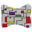 Colorful Rectangles Velour Seat Head Rest Cushion View1