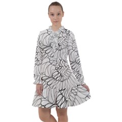 Mono Swirls All Frills Chiffon Dress by kaleidomarblingart