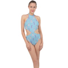 Dalmatians Are Cute Dogs Halter Side Cut Swimsuit by SychEva