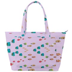 Marine Fish Multicolored On A Pink Background Back Pocket Shoulder Bag  by SychEva