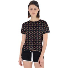 Cute Deer Pattern Black Open Back Sport Tee by snowwhitegirl