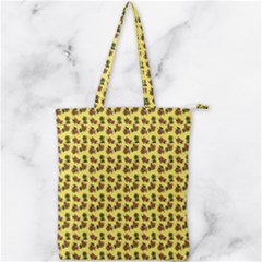 Cute Deer Pattern Yellow Double Zip Up Tote Bag by snowwhitegirl