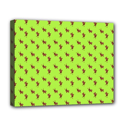 Kawaii Cute Deer Green Deluxe Canvas 20  X 16  (stretched) by snowwhitegirl