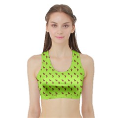 Kawaii Cute Deer Green Sports Bra With Border by snowwhitegirl