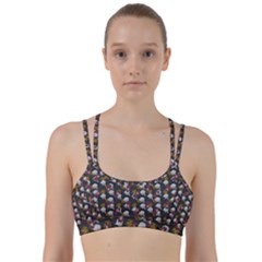 Vintage Floral And Goth Girl Grey Bg Line Them Up Sports Bra by snowwhitegirl