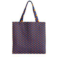 Yellow Circles On A Purple Background Zipper Grocery Tote Bag by SychEva