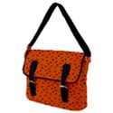 Halloween, Black bats pattern on orange Buckle Messenger Bag View2