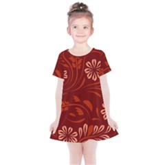 Folk Flowers Pattern Floral Surface Design Seamless Pattern Kids  Simple Cotton Dress by Eskimos