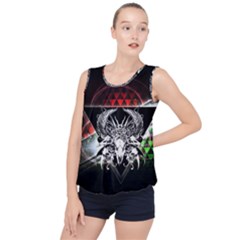 Skullart Bubble Hem Chiffon Tank Top by Sparkle