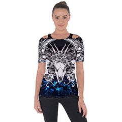 Skullart Shoulder Cut Out Short Sleeve Top by Sparkle