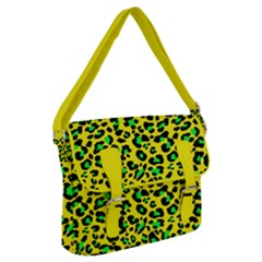 Yellow And Green, Neon Leopard Spots Pattern Buckle Messenger Bag by Casemiro