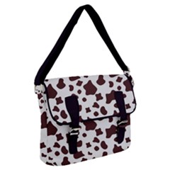 Brown Cow Spots Pattern, Animal Fur Print Buckle Messenger Bag by Casemiro