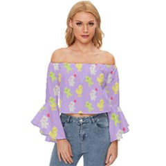 My Adventure Pastel Off Shoulder Flutter Bell Sleeve Top by thePastelAbomination