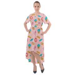 Funny Sweets With Teeth Front Wrap High Low Dress by SychEva