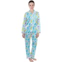 Arcade Dreams Blue  Satin Long Sleeve Pajamas Set View1