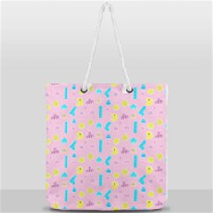 Arcade Dreams Pink Full Print Rope Handle Tote (large) by thePastelAbomination