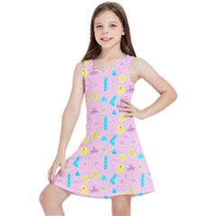 Arcade Dreams Pink Kids  Lightweight Sleeveless Dress by thePastelAbomination