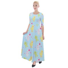 My Adventure Blue Half Sleeves Maxi Dress by thePastelAbomination