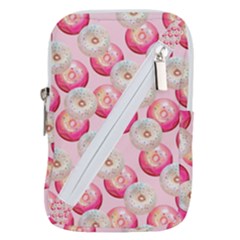 Pink And White Donuts Belt Pouch Bag (large) by SychEva