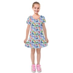 Beautiful Bright Butterflies Are Flying Kids  Short Sleeve Velvet Dress by SychEva