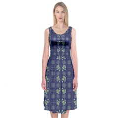 Flowers Pattern Midi Sleeveless Dress by Sparkle