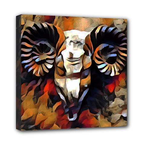 The Horned One Ii Mini Canvas 8  X 8  (stretched) by karstenhamre