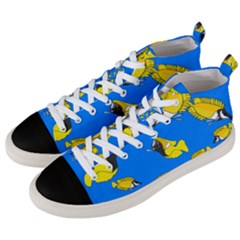 A School Of Foxface Butterfly Fish Men s Mid-top Canvas Sneakers by SeaworthyClothing