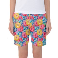 Multicolored Donuts Women s Basketball Shorts by SychEva