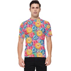 Multicolored Donuts Men s Short Sleeve Rash Guard by SychEva