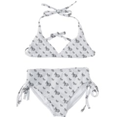 Grey Unicorn Sketchy Style Motif Drawing Pattern Kids  Classic Bikini Set by dflcprintsclothing