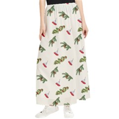 Spruce And Pine Branches Maxi Chiffon Skirt by SychEva