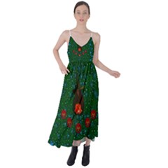 Halloween Pumkin Lady In The Rain Tie Back Maxi Dress by pepitasart