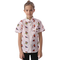 Bullfinches Sit On Branches Kids  Short Sleeve Shirt by SychEva